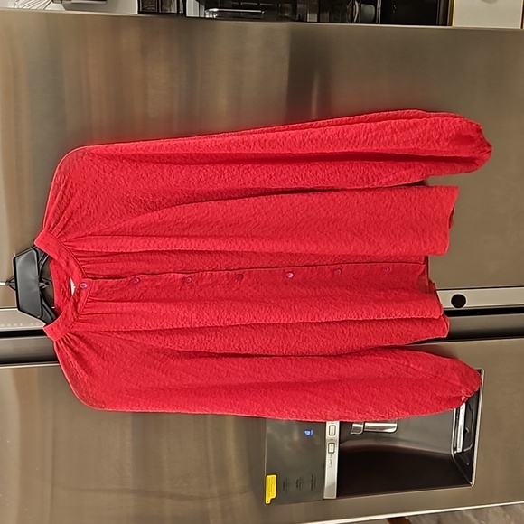 💕TRINA TURK💕 Strong Gauze Button-Up Top ~ Radio City Rose Medium NWOT - Picture 8 of 13